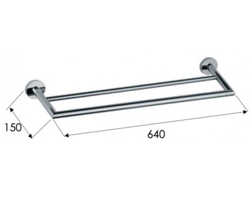 Полотенцедержатель двойной 60 см Remer Guest GS33NP, никель брашированный