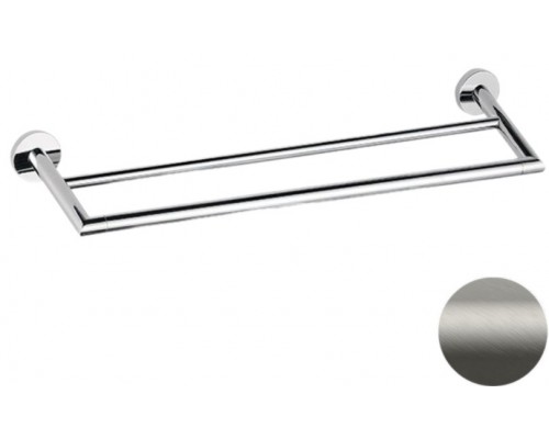 Полотенцедержатель двойной 60 см Remer Guest GS33NPO, никель матовый брашированный