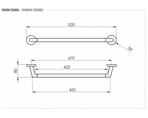 Полотенцедержатель 40 см Remer Guest GS40CR