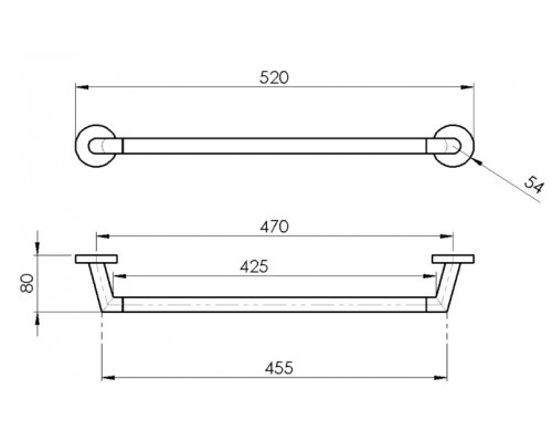 Полотенцедержатель 40 см Remer Guest GS40NPO, никель матовый брашированный