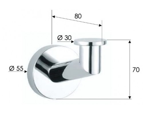 Крючок Remer Guest GS50NP, никель брашированный