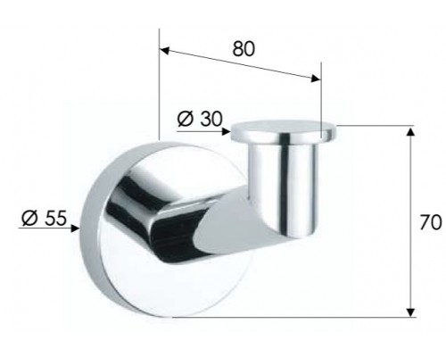 Крючок Remer Guest GS50NPO, никель матовый брашированный