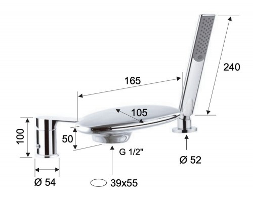 Смеситель для ванны Remer Infinity I07UF