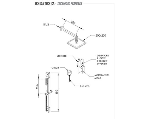 Душевая система Remer Infinity I09S01UFD20