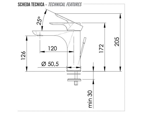 Смеситель для раковины Remer Infinity I10NO, черный матовый