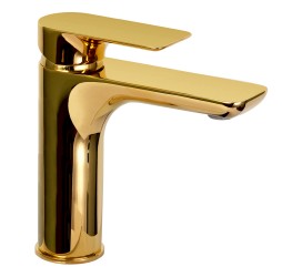 Смеситель для раковины Remer Infinity I12DO, золото глянцевое
