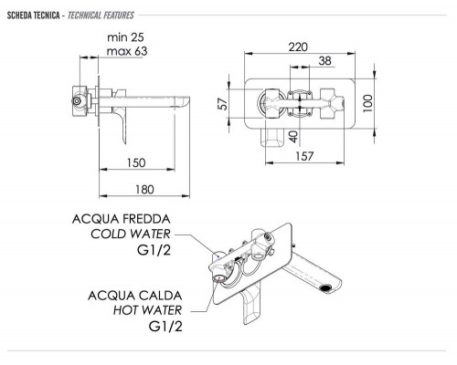 Смеситель для раковины Remer Infinity I15NO, чёрный матовый