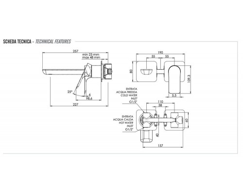 Смеситель для раковины Remer Infinity I15PLVO, бронза