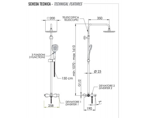 Душевая система Remer Infinity I34A8CPAD20
