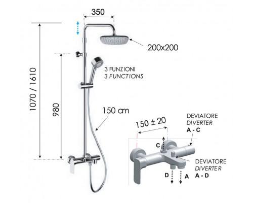 Душевая система Remer Infinity I34AAD20