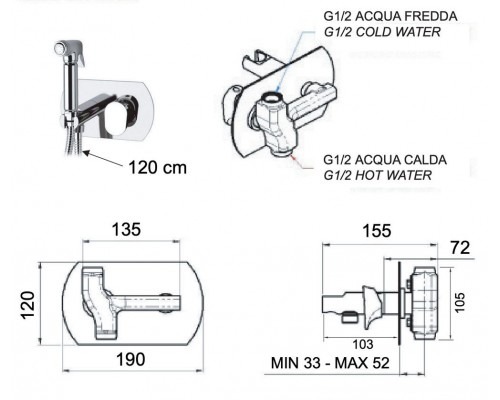 Гигиенический душ Remer Infinity I60NO, черный матовый