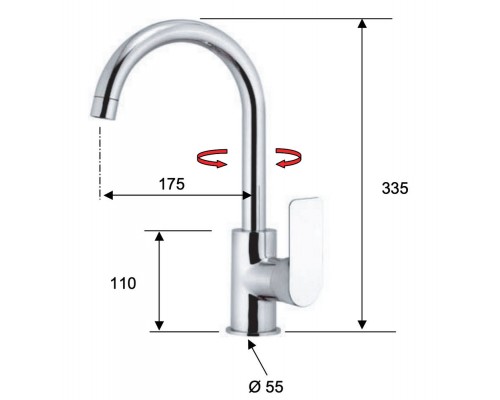 Смеситель для кухни Remer Infinity I72DO, золото глянцевое