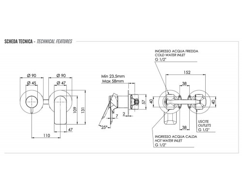 Смеситель для душа Remer Infinity I92ZP