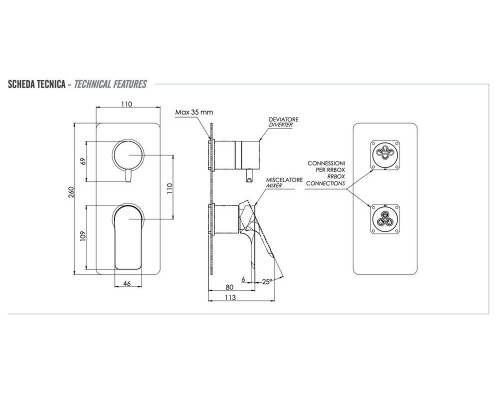 Смеситель для душа Remer Infinity I93KBVO, бронза