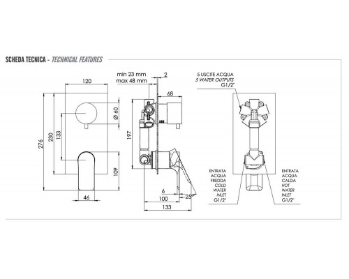 Смеситель для душа Remer Infinity I95