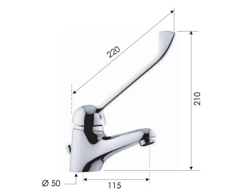 Смеситель медицинский для раковины Remer K14
