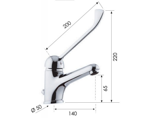 Смеситель медицинский для раковины Remer K14L