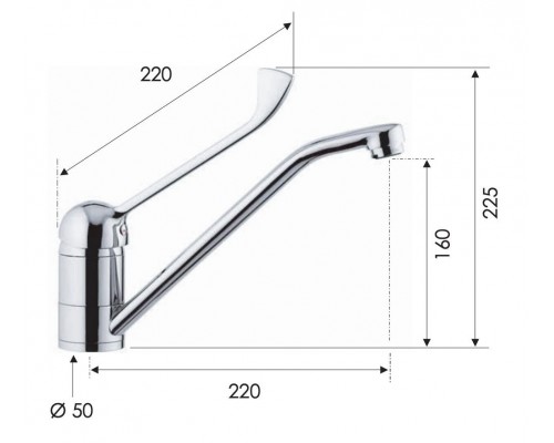 Смеситель медицинский для раковины Remer K44