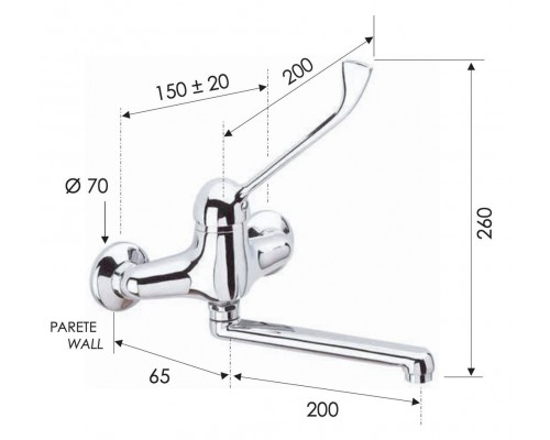 Смеситель медицинский для раковины Remer K45
