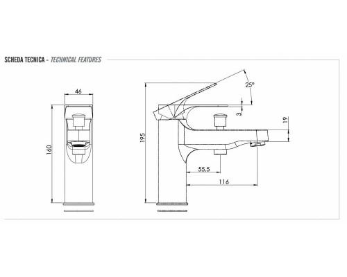 Смеситель для ванны Remer Class Line L04