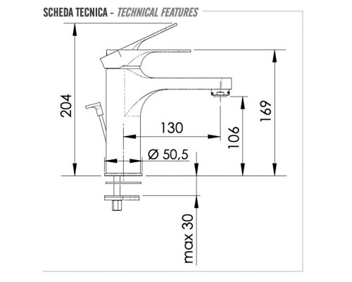 Смеситель для раковины Remer Class Line L10L