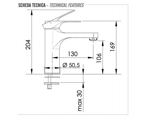 Смеситель для раковины Remer Class Line L11L