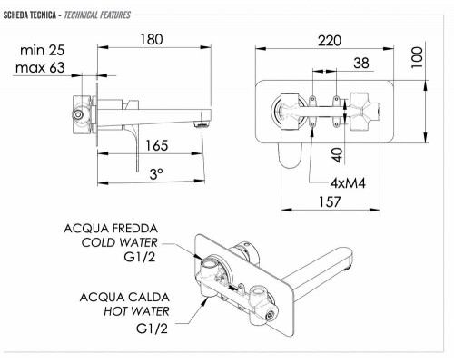 Смеситель для раковины Remer Class Line L15