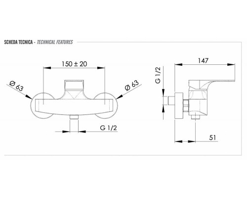 Смеситель для душа Remer Class Line L31