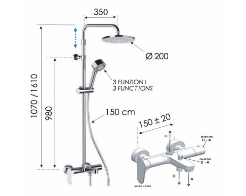 Душевая система Remer Class Line L34AMD20