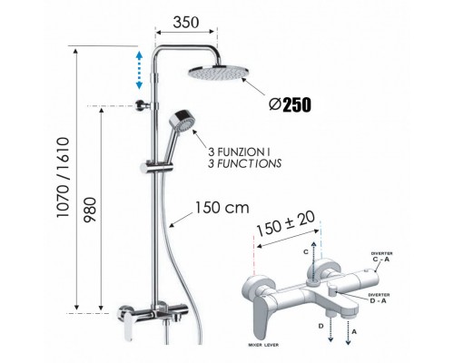 Душевая система Remer Class Line L34AMD25