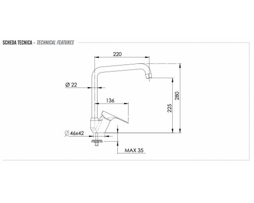 Смеситель для кухни Remer Class Line L42U