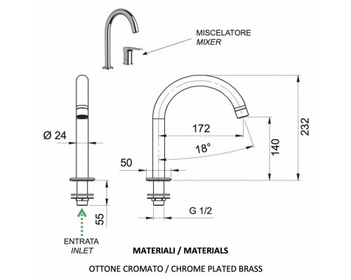 Смеситель для раковины Remer Class Line L57