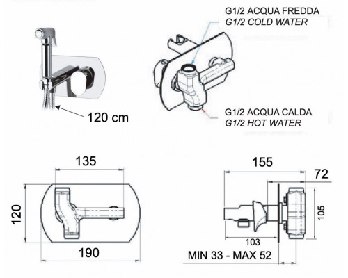Гигиенический душ Remer Class Line L60