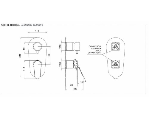 Смеситель для душа Remer Class Line L92KB