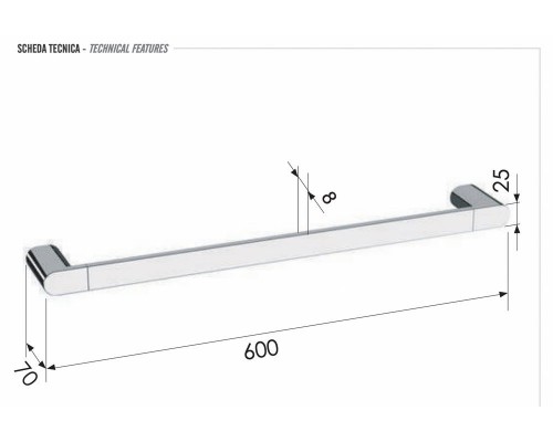 Полотенцедержатель 60 см Remer Lounge LN30DO, золото глянцевое
