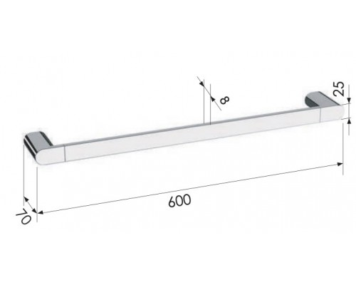 Полотенцедержатель 60 см Remer Lounge LN30NP, никель брашированный