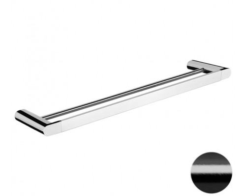 Полотенцедержатель двойной 60 см Remer Lounge LN33CFP, черный брашированный хром