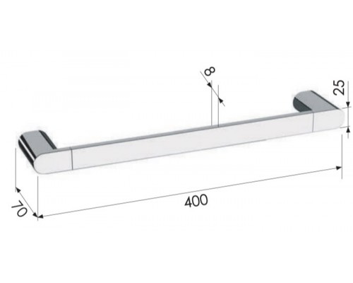 Полотенцедержатель 40 см Remer Lounge LN40NPO, никель матовый брашированный