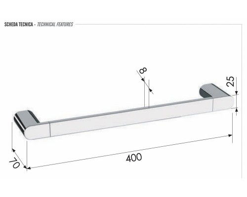 Полотенцедержатель 40 см Remer Lounge LN40XV, сталь