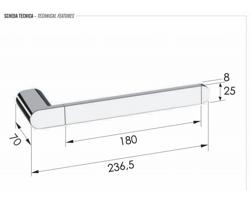 Полотенцедержатель Remer Lounge LN44XV, сталь