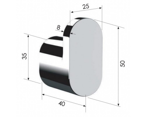 Крючок Remer Lounge LN50NPO, никель матовый брашированный