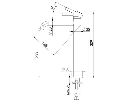 Смеситель для раковины Remer Metrica MC11LXLBG, золото брашированное