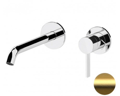 Смеситель для раковины Remer Metrica MC15PLBG, золото брашированное