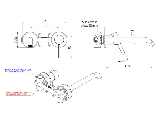 Смеситель для раковины Remer Metrica MC15PLNO, черный матовый