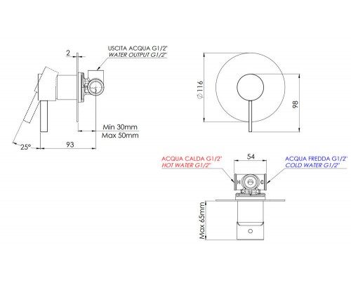 Смеситель для душа Remer Metrica MC30L