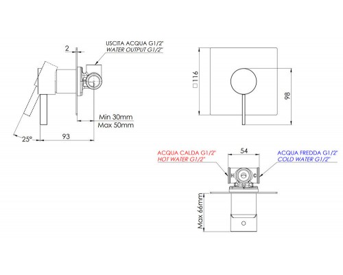 Смеситель для душа Remer Metrica MC30Q
