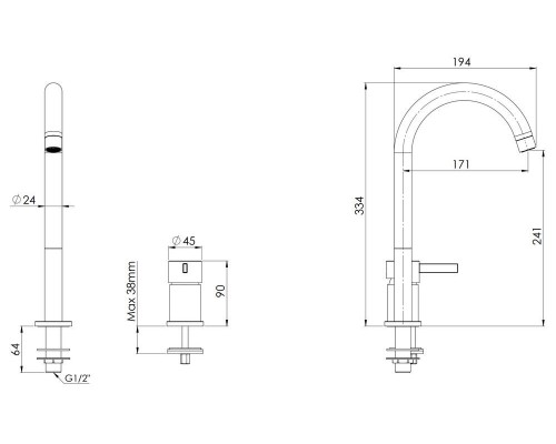 Смеситель для раковины Remer Metrica MC57L