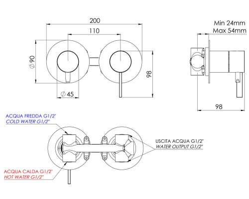 Смеситель для душа Remer Metrica MC92ZP