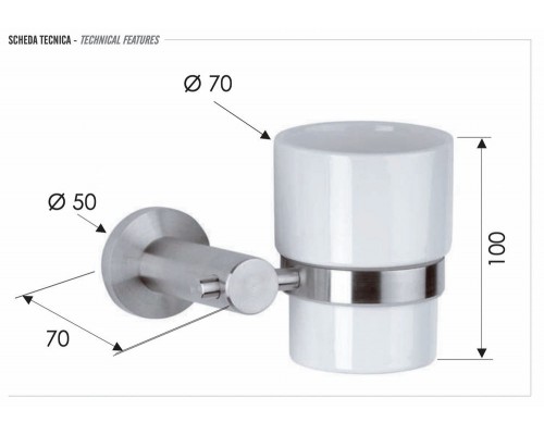Стакан Remer Minimal INOX Mi15INOXCR, нержавеющая сталь