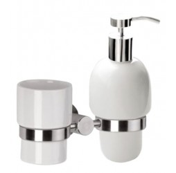 Стакан с дозатором Remer Minimal INOX Mi18INOXCR, нержавеющая сталь